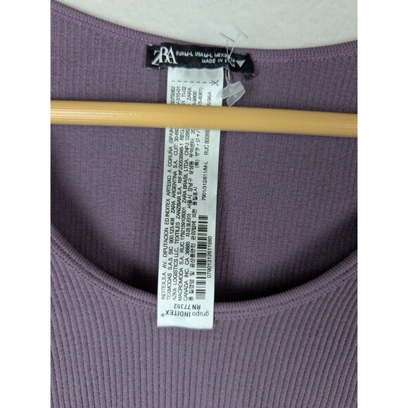 Zara TRF Ribbed Cropped Top Purple Size Medium Large - Picture 4 of 7